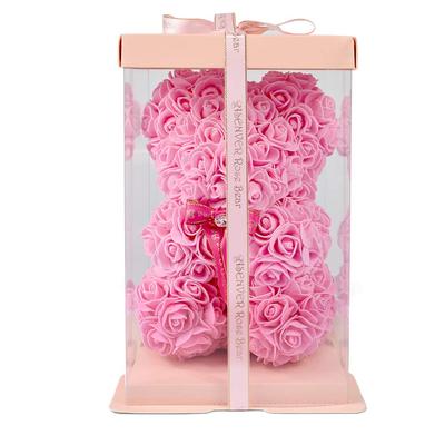 Enhong Rose Bear - A Plush Toy with a Flower That Never Wilts, Perfect for Home Decor, Birthday, Valentine's Day, Christmas, and New Year's Gifts