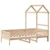 Daybed with Canopy 80 X 200 Cm Solid Pine Wood