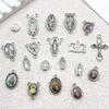 32Pcs Antique Silvery Mary Spacer Bead Charms Alloy Metal Retro Pendants For Diy Jewelry Making Accessories