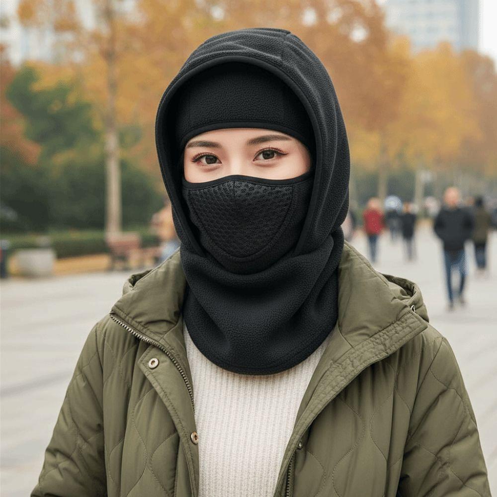 Fleece Lined Ski Face Mask Breathable Mesh Thermal Neck Warmer Winter Cycling Hat Winter Cycling