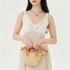 Longchamp Le Panier Pliage Logo Embroidered Detachable Shoulder Strap Straw Texture Canvas Mini Shoulder Crossbody Tote Bag Women Bags 10206HCF222