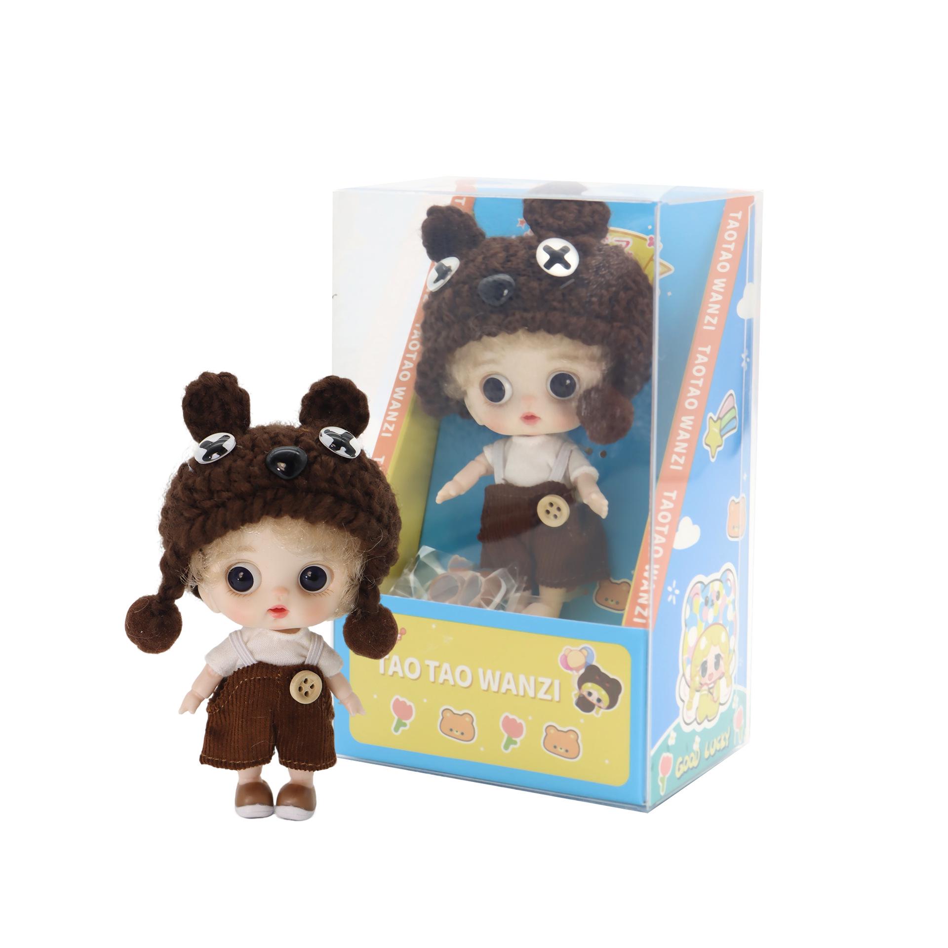 

Оригинальные Puffs Little Bear Наряд для осенней прогулки и вязаная шапка - Модный набор для переодевания кукол OB11