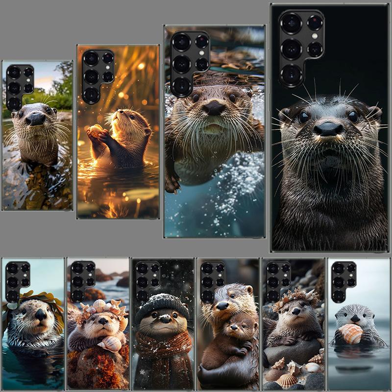 Otters, Wild Animals Phone Case For Samsung Galaxy S24 S23 S21 S20 FE S22 S26 Ultra S25 Edge S10 Plus Cover Clear TPU Capa Shell