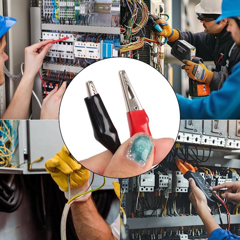10/1Sets Alligator Clips Electrical Test Leads Dual Ended Crocodile Clips Jumper Wires for Circuit Connection Electrical Testing