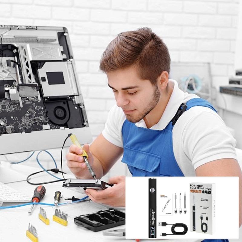 Rechargeable USB Powered Welding Soldering Iron Featuring 3 Temperature Setting For Home Repair Model Making Enthusiasts