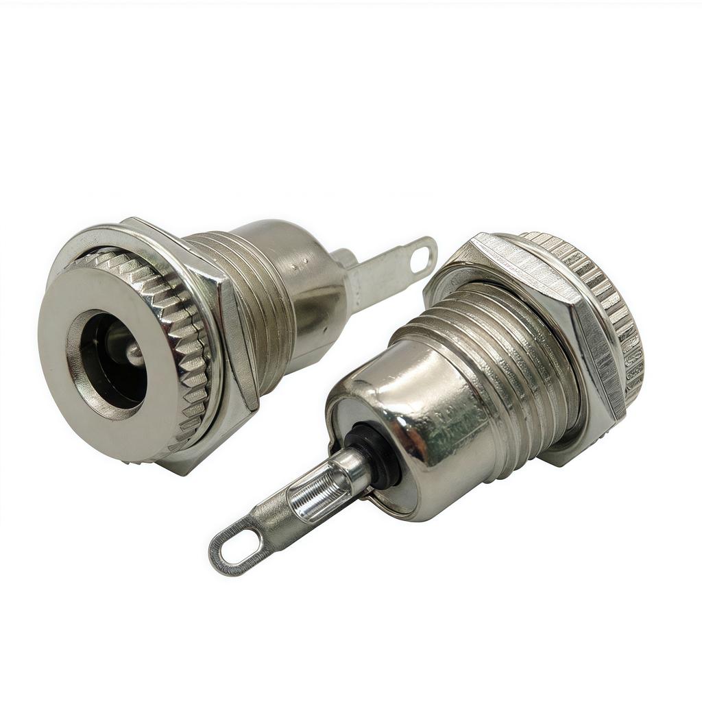 5PCS/LOT DC099 5.5 mm x 2.1mm DC Power Jack Socket Female Panel Mount Connector Metal DC-099 Open Hole 11MM 5.5*2.1 5.5*2.5