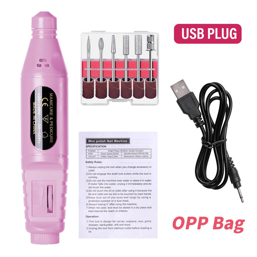 6 In 1 Electric Nail Drills Kit Remove Polisher Manicure Portable Nail File Nail Drill Equipment  Pen Tools Machine
