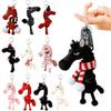 Horse Plush Keychain Lucky Mascot Lovely Arrogance Pony Keychain Doll Lightweight Cute Animal Key Ring Decor New Year Party Gift