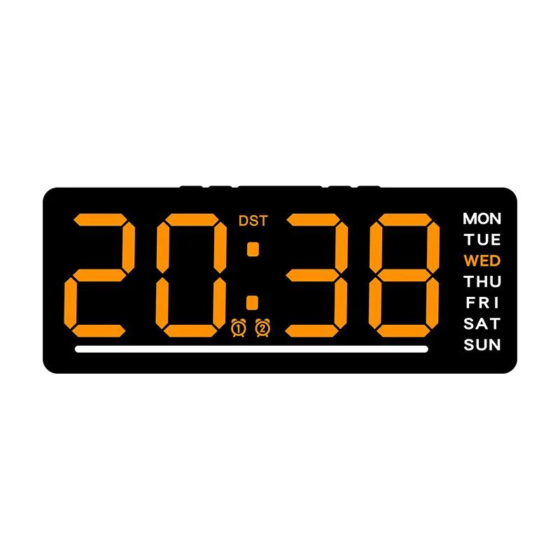 LED digital alarm clock with date temperature, adjustable brightness, child's bedside silent and snooze clock,12/24h USB powered