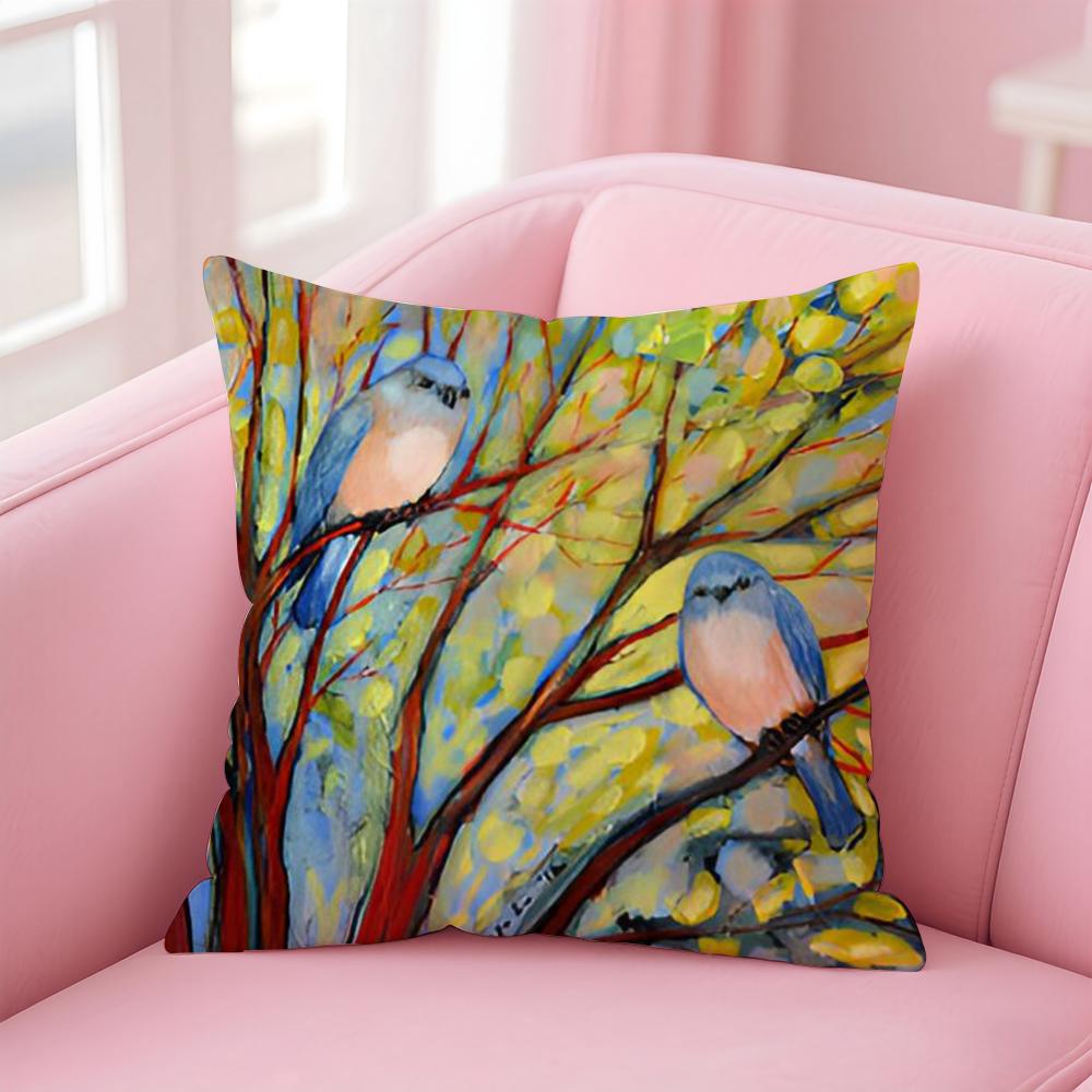 Anime Abstract Paint Colorful Art Cushion Cover Pillowcase Short Plush Invisible zipper Room Sofa Cushion Cover