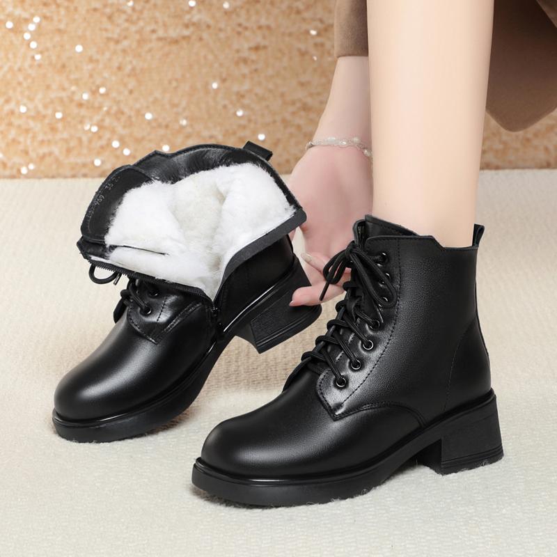 Fashion AIYUQI Women Ankle Boots Winter 2025 New Genuine Leather Large Size Women Snow Boots Anti-Slip Women Motorcycle Boots