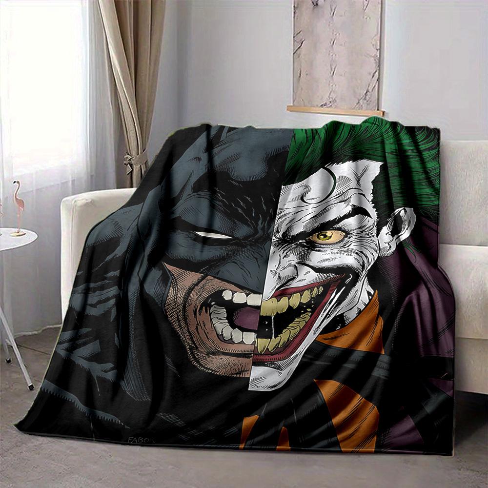 

1pc Batman Joker Flannel Throw Blanket Lightweight Soft Warm All Season Blanket for Sofa, Bed, Travel, Camping L1024191 80x120cm