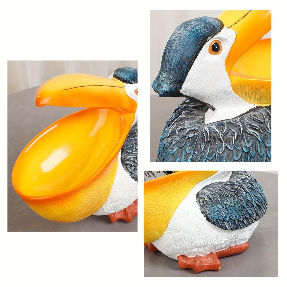 A Realistic Pelican Desktop Storage Ornament,Creative Storage Ornament,Key Watch Snack Candy Storage Box,Suitable For Living Room Decoration Ornaments