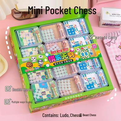 Children's Cartoon Battle Beasts Mini Ludo & Chess Educational Board Game