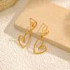 European and American ins hollow stainless steel earrings 18K gold love earrings do not fade earrings light luxury high-end earrings