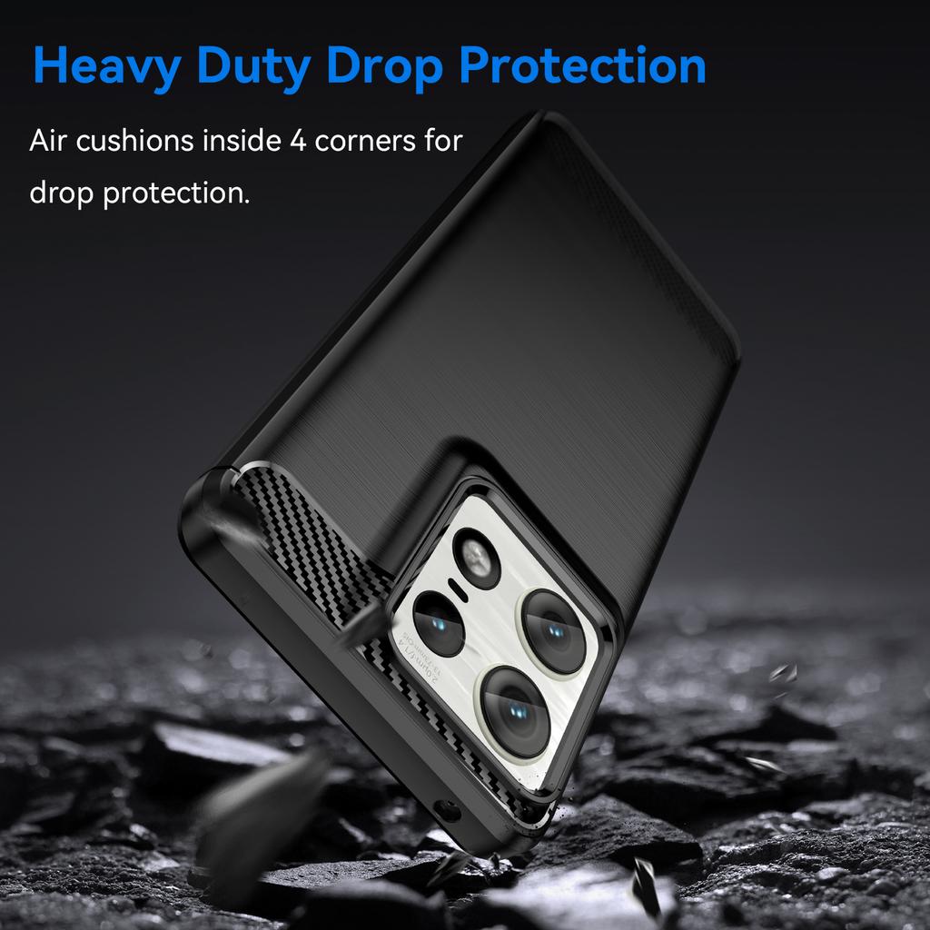 For Motorola Edge 50 Pro 5G Case Carbon Fiber Texture Brushed Soft TPU Phone Cover