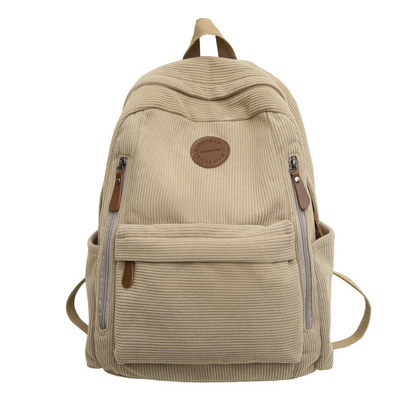 Zaino Grande Capacità in Velluto a Coste per Studente Universitario/Superiore Moda Casual Daypack da Viaggio