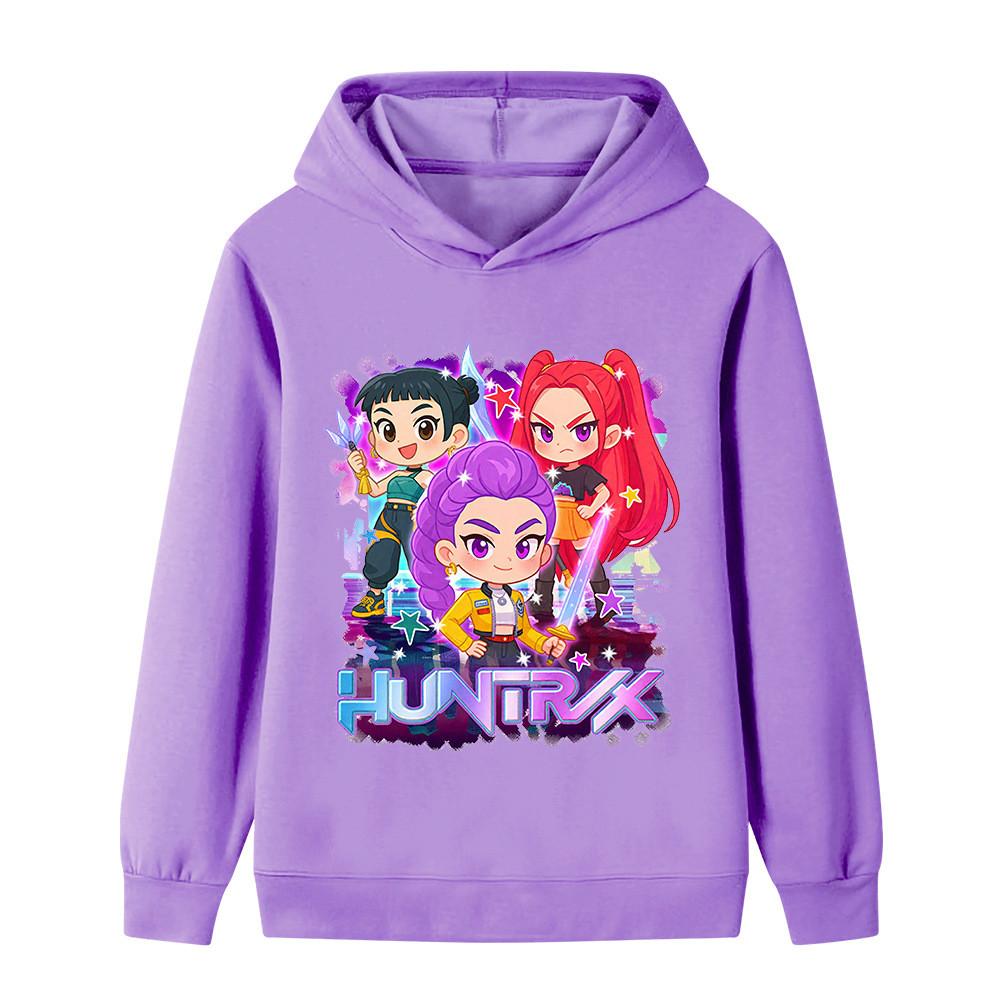 B1222 Kids Boys Girls Kpop Rumi Zoey Mira Print Long Sleeves Hoodie