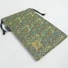 Senshishuin Nishijin Brocade Drawstring Bag Chinese Flowers and Large Size (Lined) - Grass/Green,