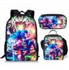 Dragon Ball Z Backpack Set for Kids Teens 3-Piece Anime Cartoon School Bag Lightweight Large Capacity