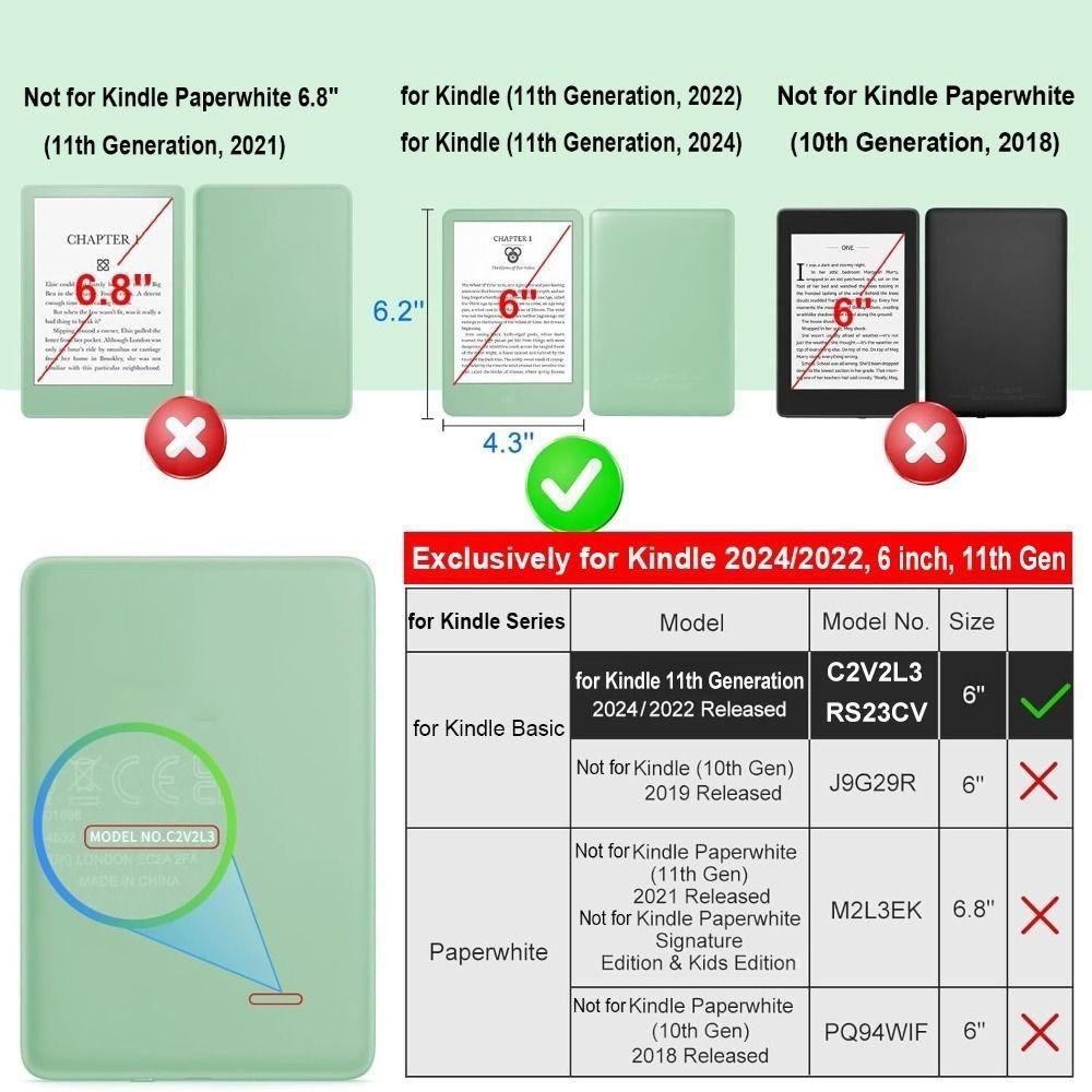 Magnetische Abnehmbare Hülle Auto Wake/Sleep Funda für Kindle 2024/2022 11. Generation C2V2L3 RS23CV