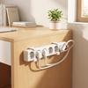 Space-Saving Wall Mount Socket Holder 2Pcs Drillable Power Strip Bracket for Home Office Cable Management 7