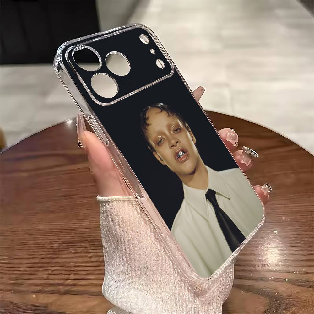 Singer R-Rihanna Phone Case For iPhone 17 16 15 14 13 12 11 Mini Pro Max Plus Transparent Cover