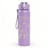 1PC Light Blank Faded Minimalist Print 750ml Colorful Plastic Sports Water Bottle Leakproof Pop Up Lid with Straw for Outdoor Work Home Use