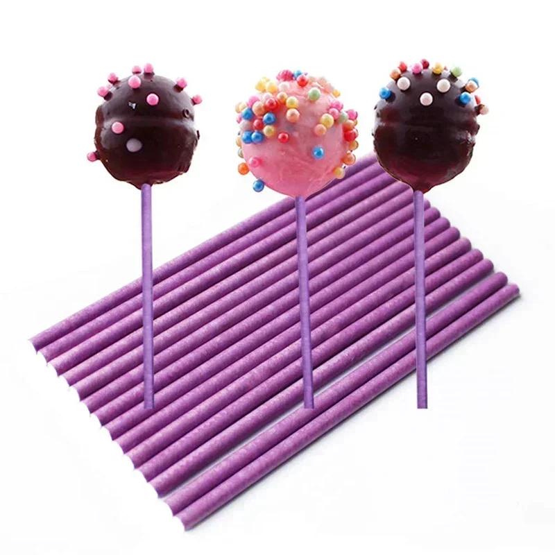 100 Stück Papier-Lollipop-Sauger-Sticks für Cake Pops, Süßigkeiten, Popcake-Sticks, 15,2 x 5/81,3 cm, 150 x 3,5 mm