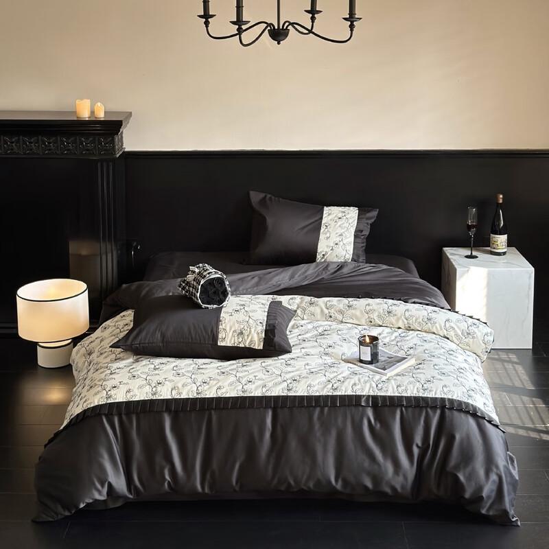 

COMOLIVING Ophelia French Palace Style Embroidered Duvet Cover Set