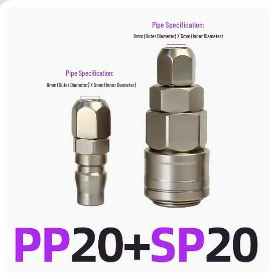 C-Type Self-Locking Air Hose Quick Connector for Compressors & Pneumatic Tools