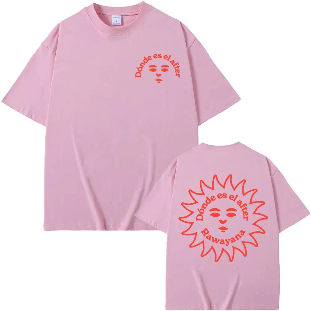 

Rawayana Dónde es el After Sun Face Dual-Sided Casual Oversized T-Shirt Latin Music Vintage Aesthetic Unisex Black Streetwear T-shirt S