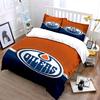 Orange and Blue Oil Drop Logo Design Print Bedding Set Duvet Cover Pillowcases (1* Duvet Cover 2* Pillowcases Do Not Include Comforter)