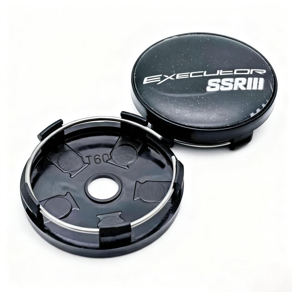AAYP1 4pcs SSR Executor Logo Emblem Car Wheel Center Caps 60MM 56MM Wheels Hub Cap SSR Badge Rim Hubcaps Cover Replace Car Accessories