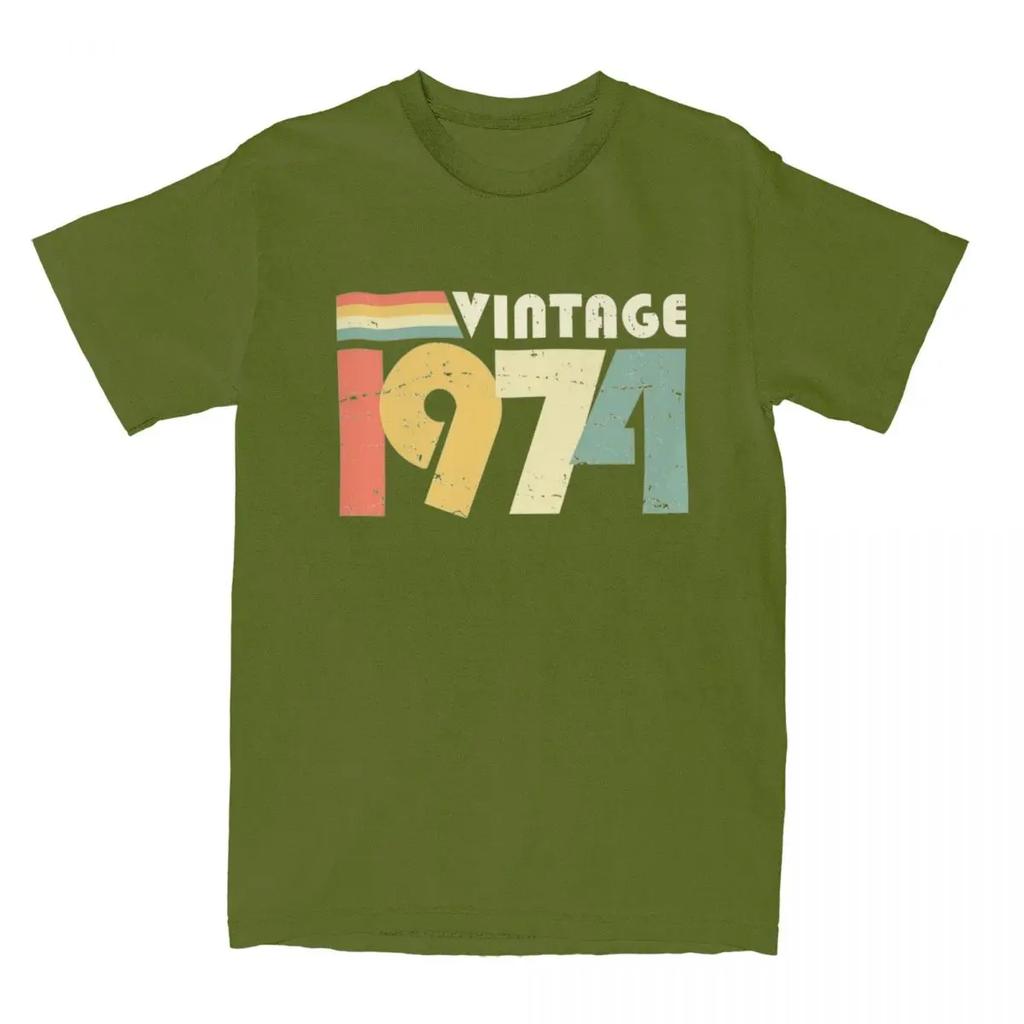 Leisure Vintage 1974 50th Birthday Gift T-Shirts Men Women's Pure 50 Years Old Tees Shirt Graphic Printed Clothes