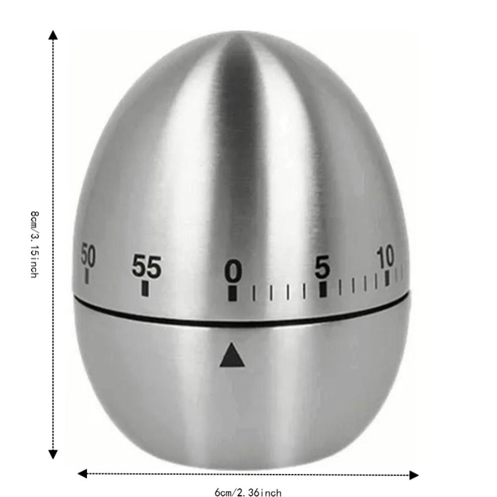 Non Slip Base Mechanical Kitchen Timer Stainless Steel Countdown Cooking Timer  Kitchen Cooking