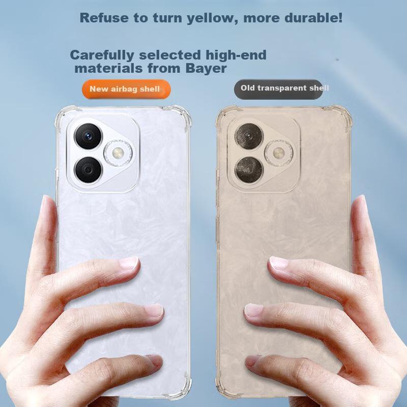 Kelleia Phone Case for Honor X60i, Honor X60i Full Protection Shockproof TPU Four-Corner Airbag Silicone Soft/Protective Case, Transparent