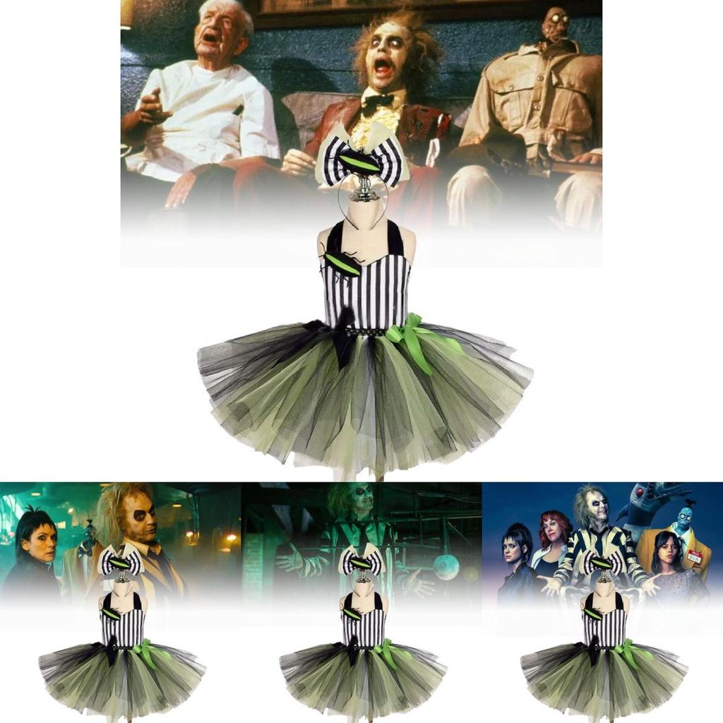 Adorable Beetlejuice Costume Dress For Kids Featuring Fun And Fluffy Design For Halloween