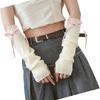 Soft Acrylic Arm Warmer Oversleeve Half Finger Gloves For Winter Cycling Office Use