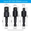 Hexagonal handle to square rod socket drill connector for electric wrench - conversion set