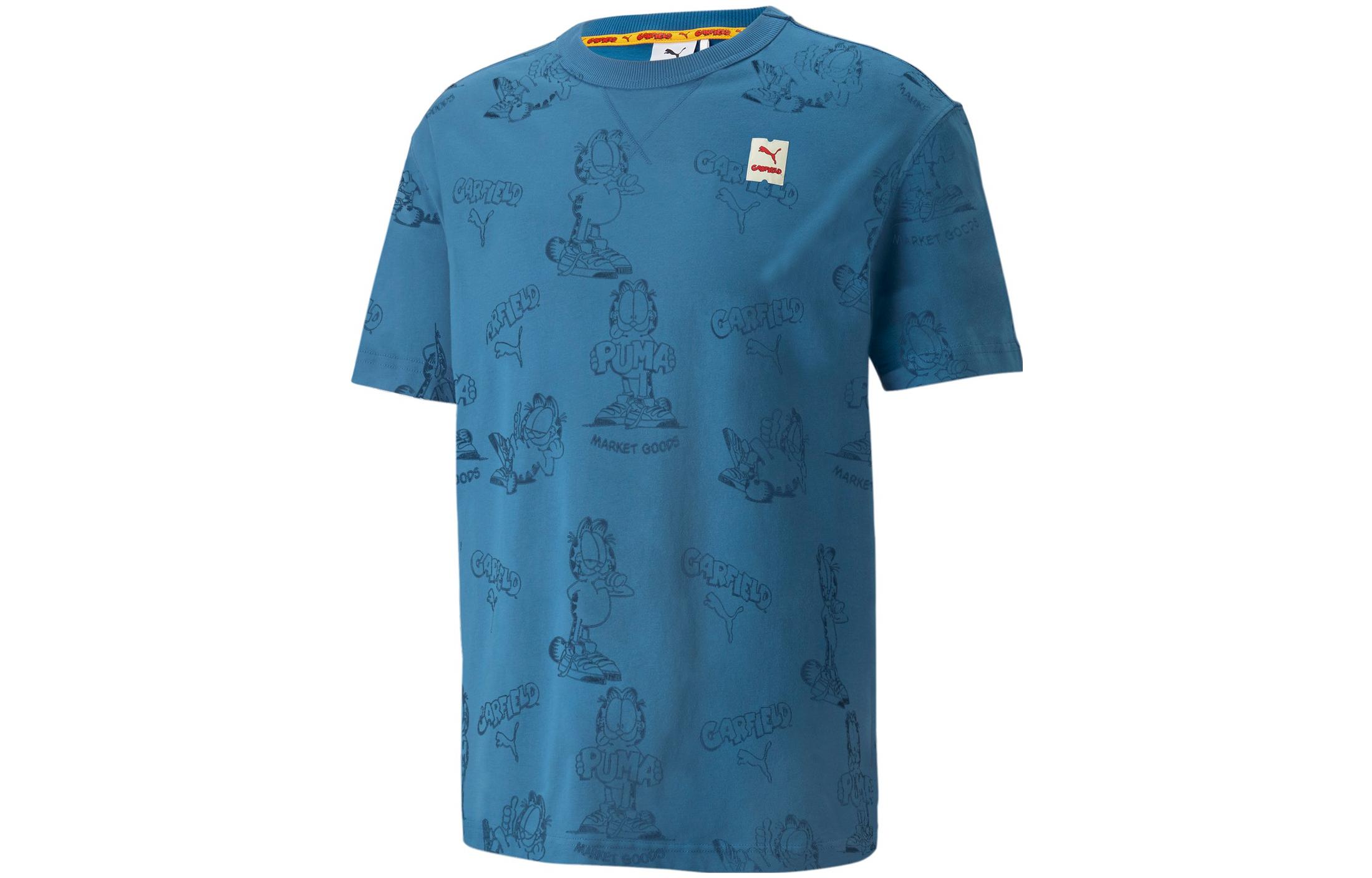 PUMA x GARFIELD Sports Life Collection Set in Sleeve T Shirt Men s Blue 534434-48 XS