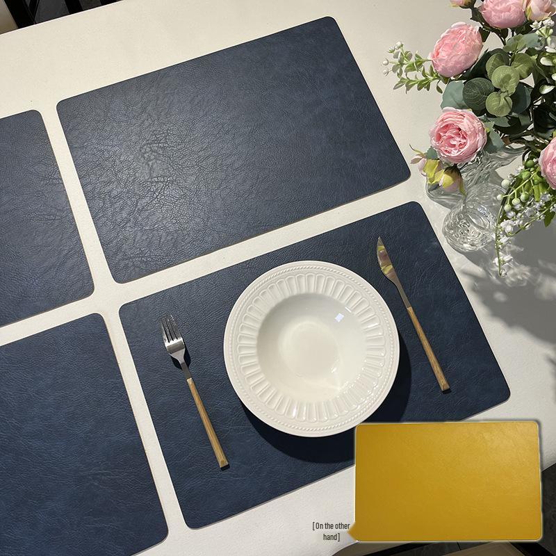 In Stock European-Style Luxury Leather Placemat: Waterproof, Oil-proof, Heat-Insulating Mat for Bowls and Plates