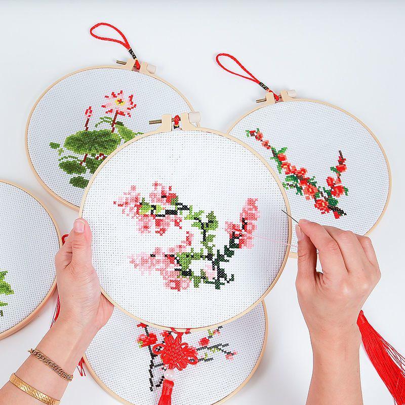 DIY Printed Cross-Stitch Kit for Beginner Children - Simple Thread Embroidery Material