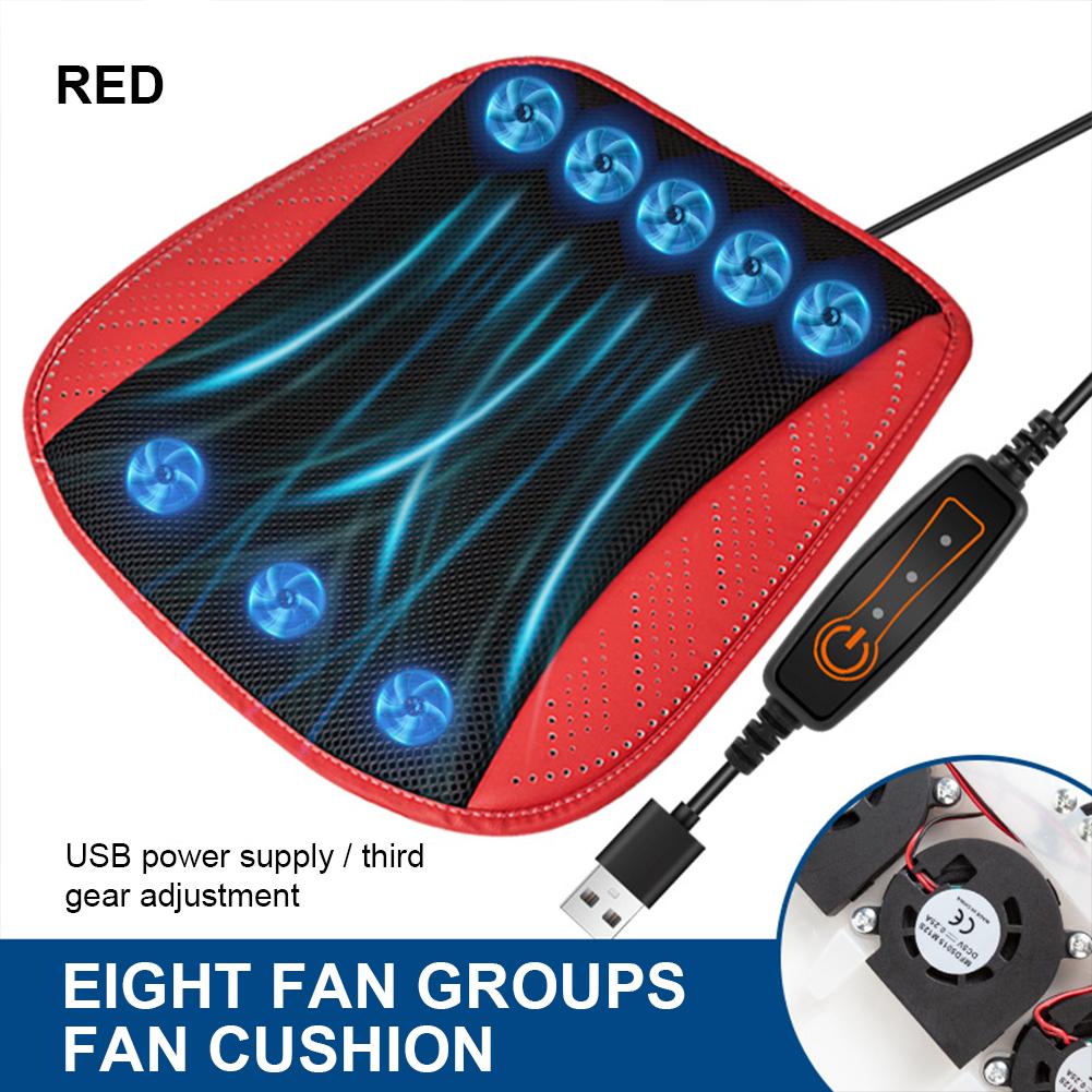 

Summer Car Seat Cushion Breathable Ice Silk Seat Cushion USB Cooling Pad Auto Three Gear Adjustment Air Flow Seat Cushion Mesh зелёный