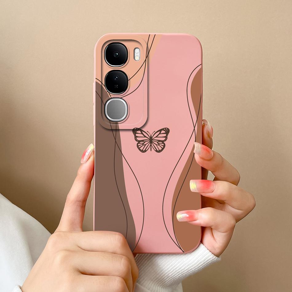For Vivo V40 Lite V40SE Y200 Y300 Case Simple Heart Liquid Silicone Camera Protection Back Cover For Vivo V 40 Lite V40 SE Funda