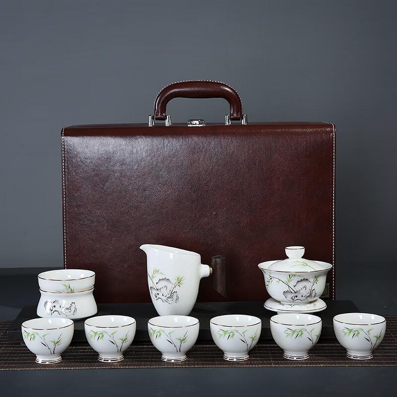 Mutton Fat Jade White Porcelain Gaiwan Kung Fu Tea Set