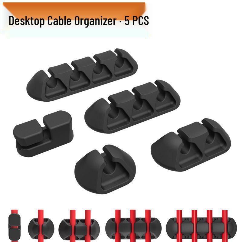 Self-Adhesive Silicone Cable Organizer for Cords and Earphones
