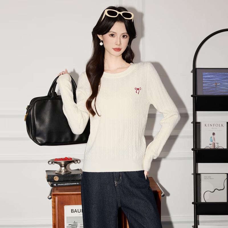 

Tenuoman Women s Korean Style Embroidered Knit Sweater One Size