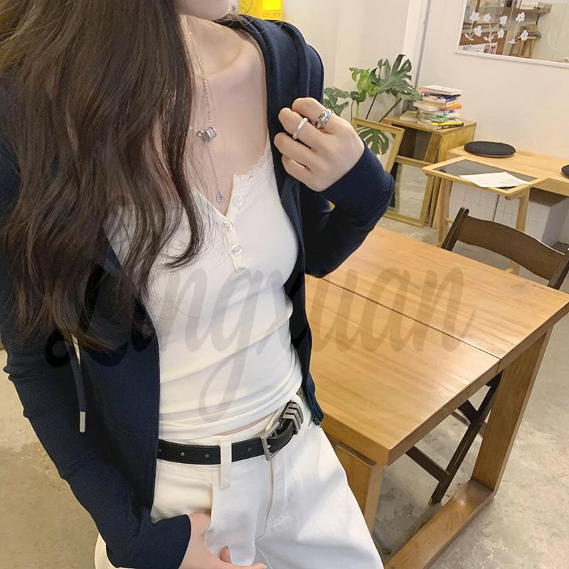 

Women s Unique White Hooded Short Jacket - Slim Fit, Petite Autumn/Winter Cardigan M темно-синього кольору