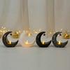 1pc Middle East Eid Al Fitr Star Moon Electronic Candlestick Arab Ramadan Candle Night Light Home Restaurant Decoration Ornament